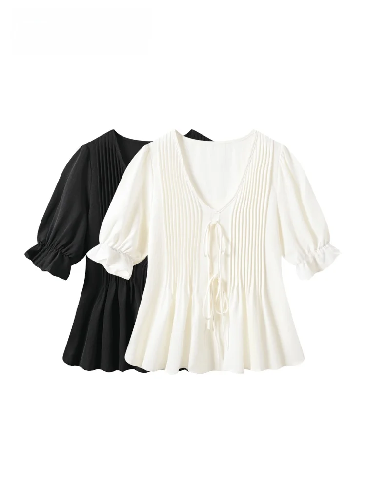 plus Size Women's Bubble Sleeve Chiffon Top Cara CLUB Summer New Style Flattering Slimming Shoulder Lengthened French Style
plus Size Women's Bubble Sleeve Chiffon Top Cara CLUB Summer New Style Flattering Slimming Shoulder Lengthened French Style