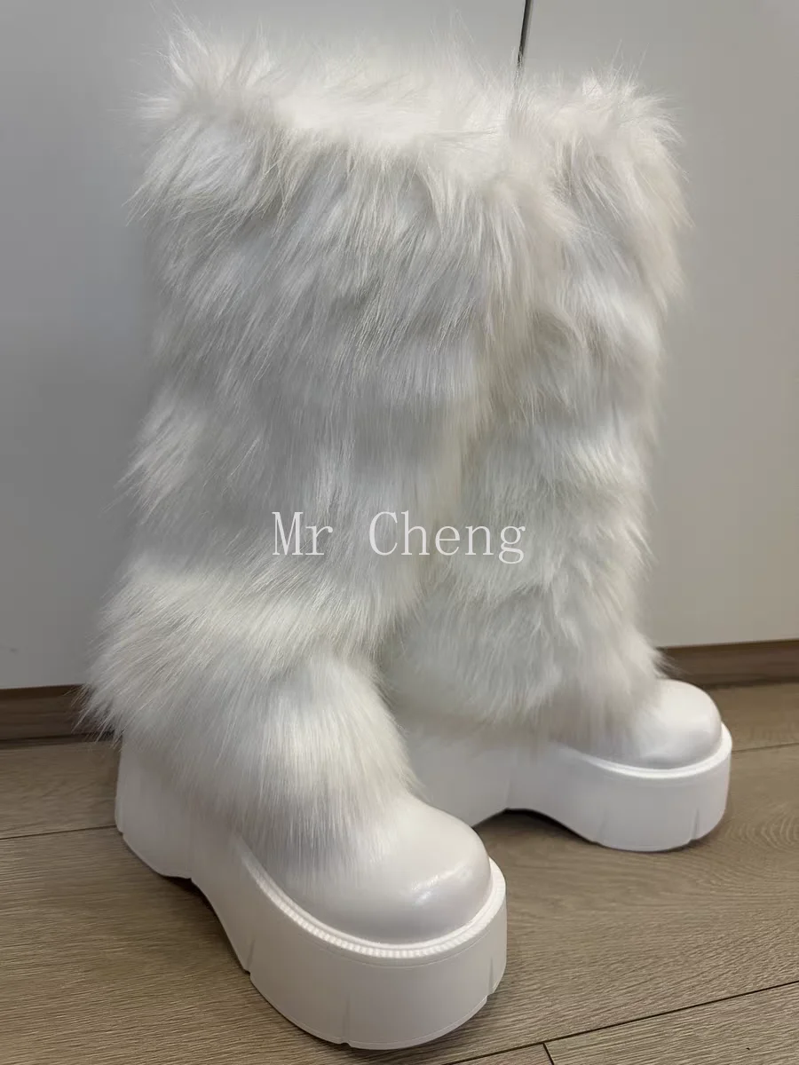 2024 Winter Sexy y2k White Punk Style Women's Faux Fur Chunky Platform Boots Fashion Fold Over High Heels Shoes
2024 Winter Sexy y2k White Punk Style Women's Faux Fur Chunky Platform Boots Fashion Fold Over High Heels Shoes