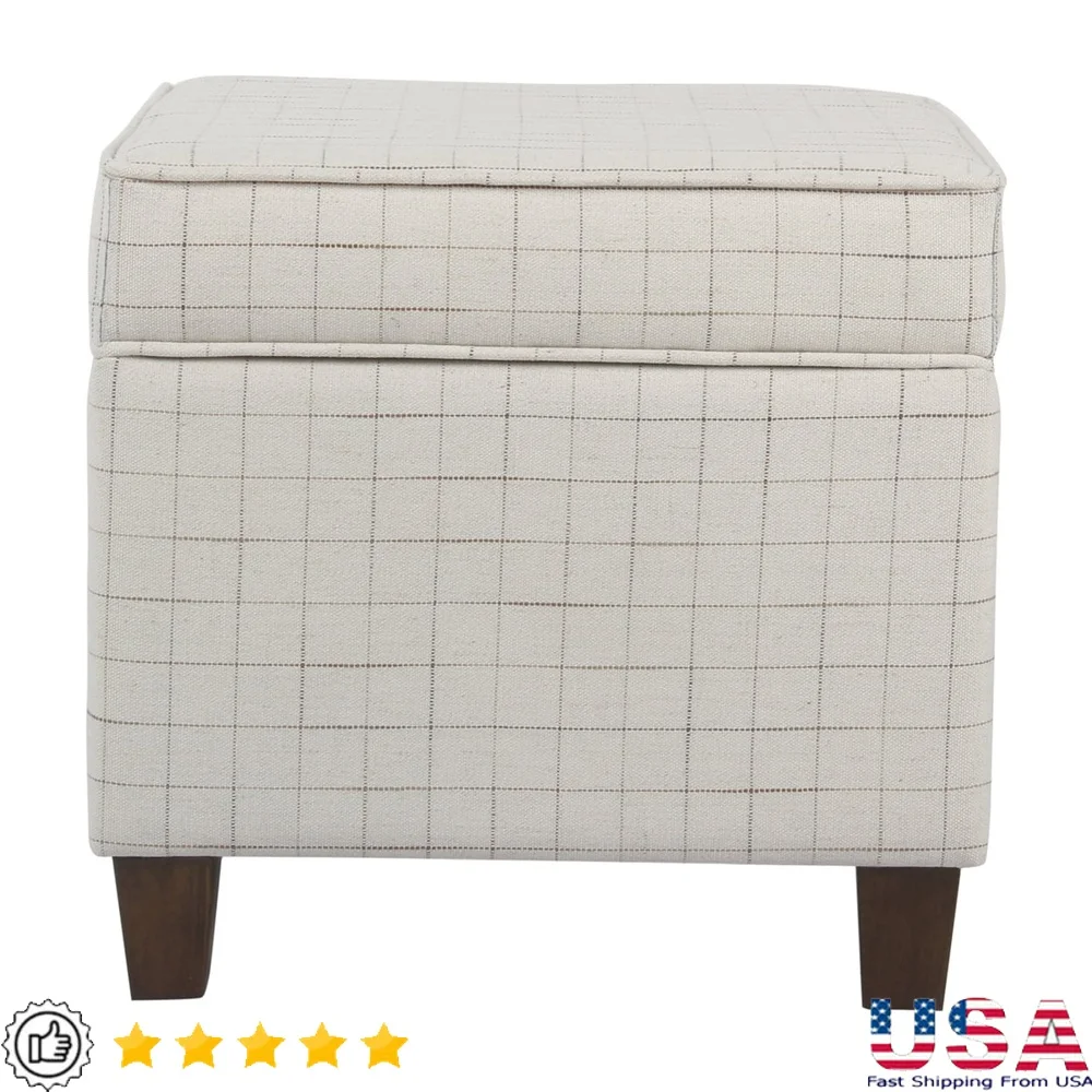 Wooden Square Ottoman with Hidden Storage Lift-Off Lid Grid Patterned Upholstery Living Room Bedroom Seating
Wooden Square Ottoman with Hidden Storage Lift-Off Lid Grid Patterned Upholstery Living Room Bedroom Seating