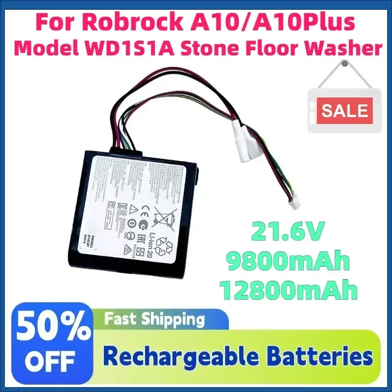 12800mAh Large Capacity Rechargeable Lithium Vacuum Cleaner Battery for Robrock A10 A10Plus Model WD1S1A Stone Floor Washer
12800mAh Large Capacity Rechargeable Lithium Vacuum Cleaner Battery for Robrock A10 A10Plus Model WD1S1A Stone Floor Washer