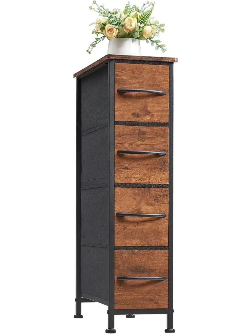 Narrow Dresser with 4 Drawers, Slim Storage Organizer Chest of Drawers with Removable Fabric Drawers for Small Spaces Bathroom
Narrow Dresser with 4 Drawers, Slim Storage Organizer Chest of Drawers with Removable Fabric Drawers for Small Spaces Bathroom