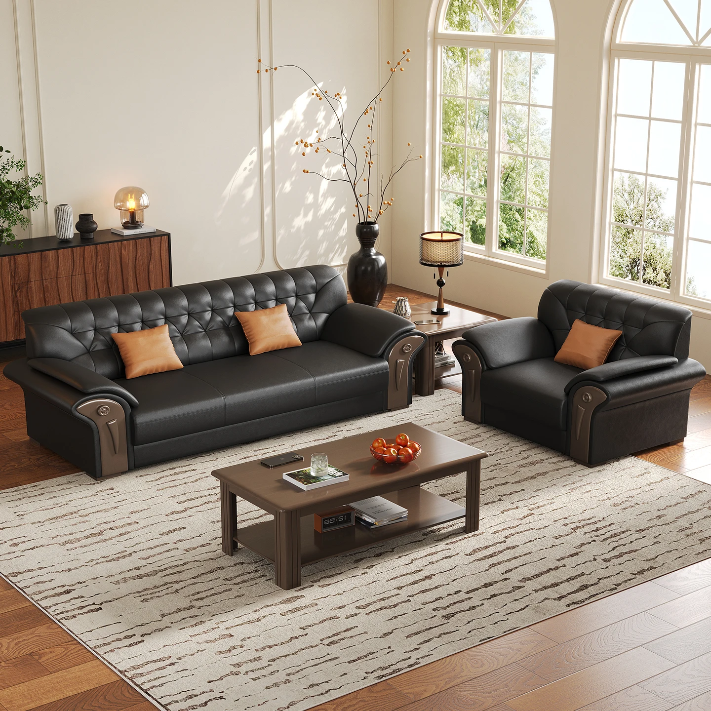 Office sofa simple Chinese business hotel reception room reception office leather coffee table combination
Office sofa simple Chinese business hotel reception room reception office leather coffee table combination