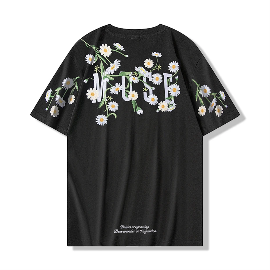 Mens Short Sleeve T-Shirts Harajuku Little Daisy Embroidery Tops Tees Men 2025 Summer New Chinese Style Loose Casual Tshirt 
Mens Short Sleeve T-Shirts Harajuku Little Daisy Embroidery Tops Tees Men 2025 Summer New Chinese Style Loose Casual Tshirt
