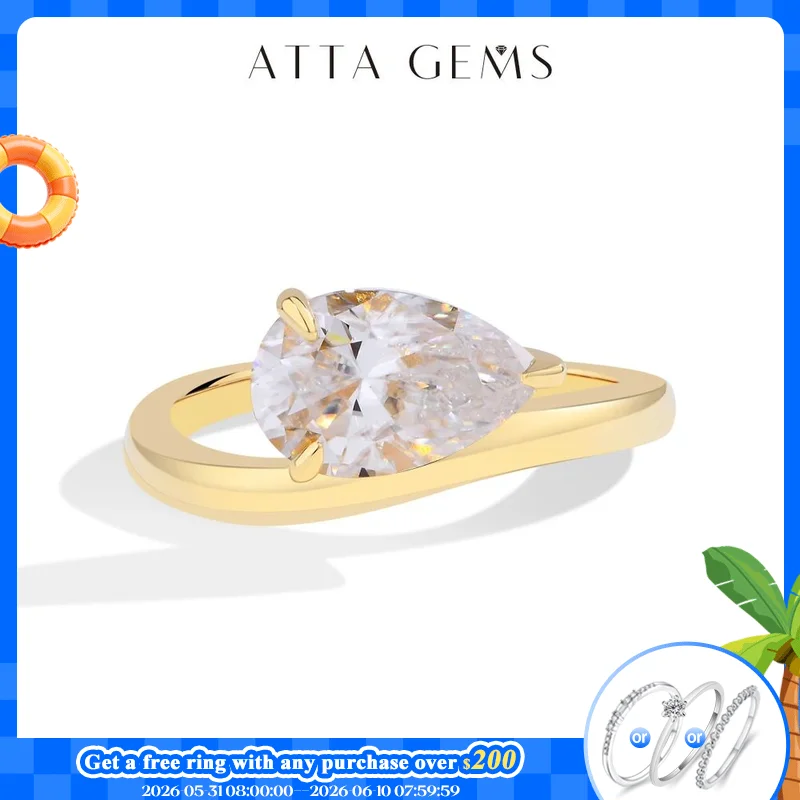 ATTAGEMS Sparkling 3CT Pear Cut Moissanite Ring for Women VVS1 Lab Diamond Wavy Band S925 Sterling Silver Solitaire Wedding Gift
ATTAGEMS Sparkling 3CT Pear Cut Moissanite Ring for Women VVS1 Lab Diamond Wavy Band S925 Sterling Silver Solitaire Wedding Gift