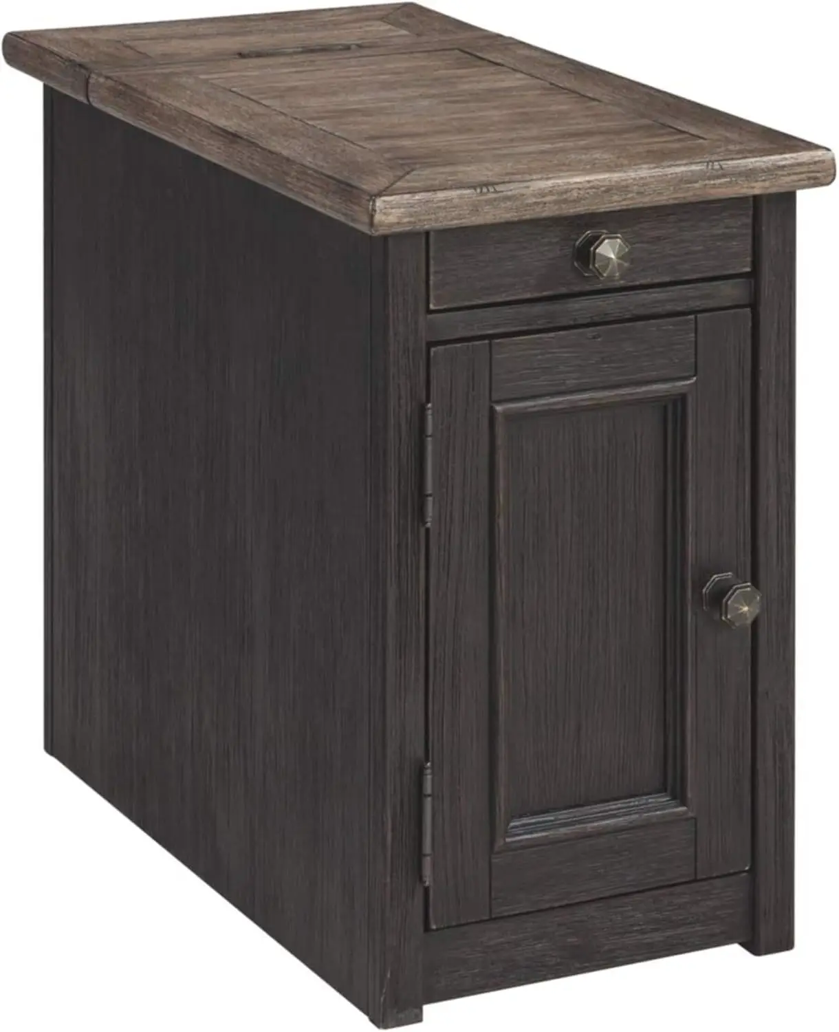 Rustic Brown Side Table with Pull-Out Tray, USB Ports & Cup Holders for Living Room
Rustic Brown Side Table with Pull-Out Tray, USB Ports & Cup Holders for Living Room