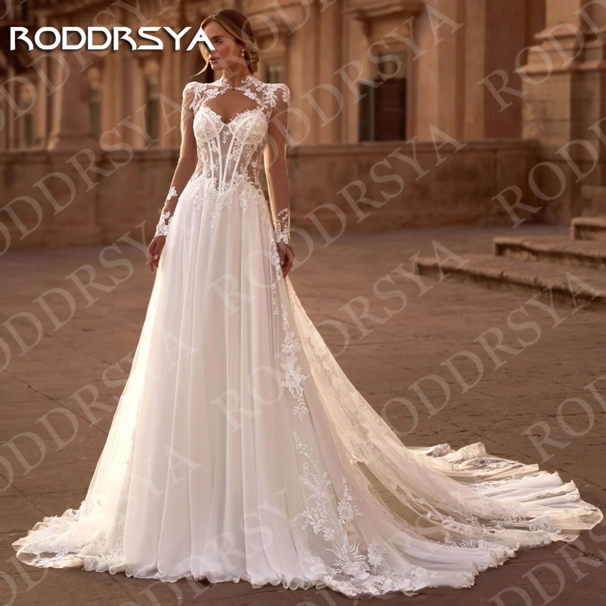 RODDRSYA Elegant Chiffon Wedding Dresses Deep V Neck Long Sleeves Romantic Applique A Line Bridal Dress Customized vestido novia
RODDRSYA Elegant Chiffon Wedding Dresses Deep V Neck Long Sleeves Romantic Applique A Line Bridal Dress Customized vestido novia
