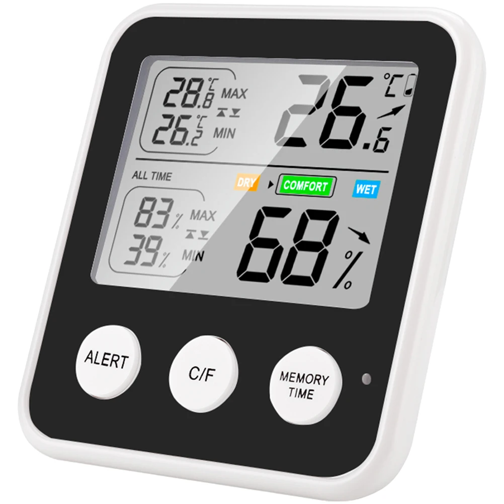 Digital Thermometer Hygrometer Indoor Temperature Humidity Meter Gauge High Accuracy Electronic Home Use Baby Room School Mall 
Digital Thermometer Hygrometer Indoor Temperature Humidity Meter Gauge High Accuracy Electronic Home Use Baby Room School Mall