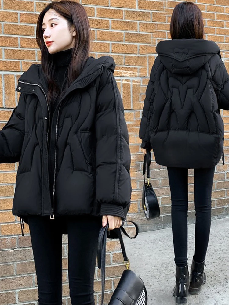Women's Thickened Cotton Jacket Mid-Length Quilted Warm Coat Korean Style Commute Loose Fit Long Sleeve Zipper Closure
Women's Thickened Cotton Jacket Mid-Length Quilted Warm Coat Korean Style Commute Loose Fit Long Sleeve Zipper Closure