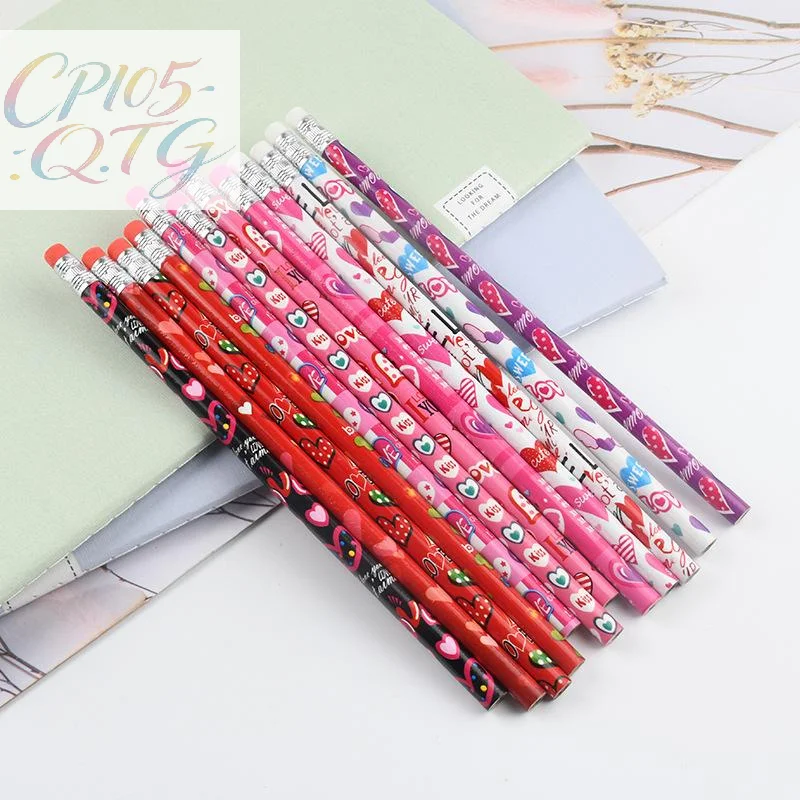 Hot Sale Colorful 12Pcs HB Pencils With Heart Erasers, Kids School Supplies For Valentine Halloween Easter Classroom Rewards
Hot Sale Colorful 12Pcs HB Pencils With Heart Erasers, Kids School Supplies For Valentine Halloween Easter Classroom Rewards