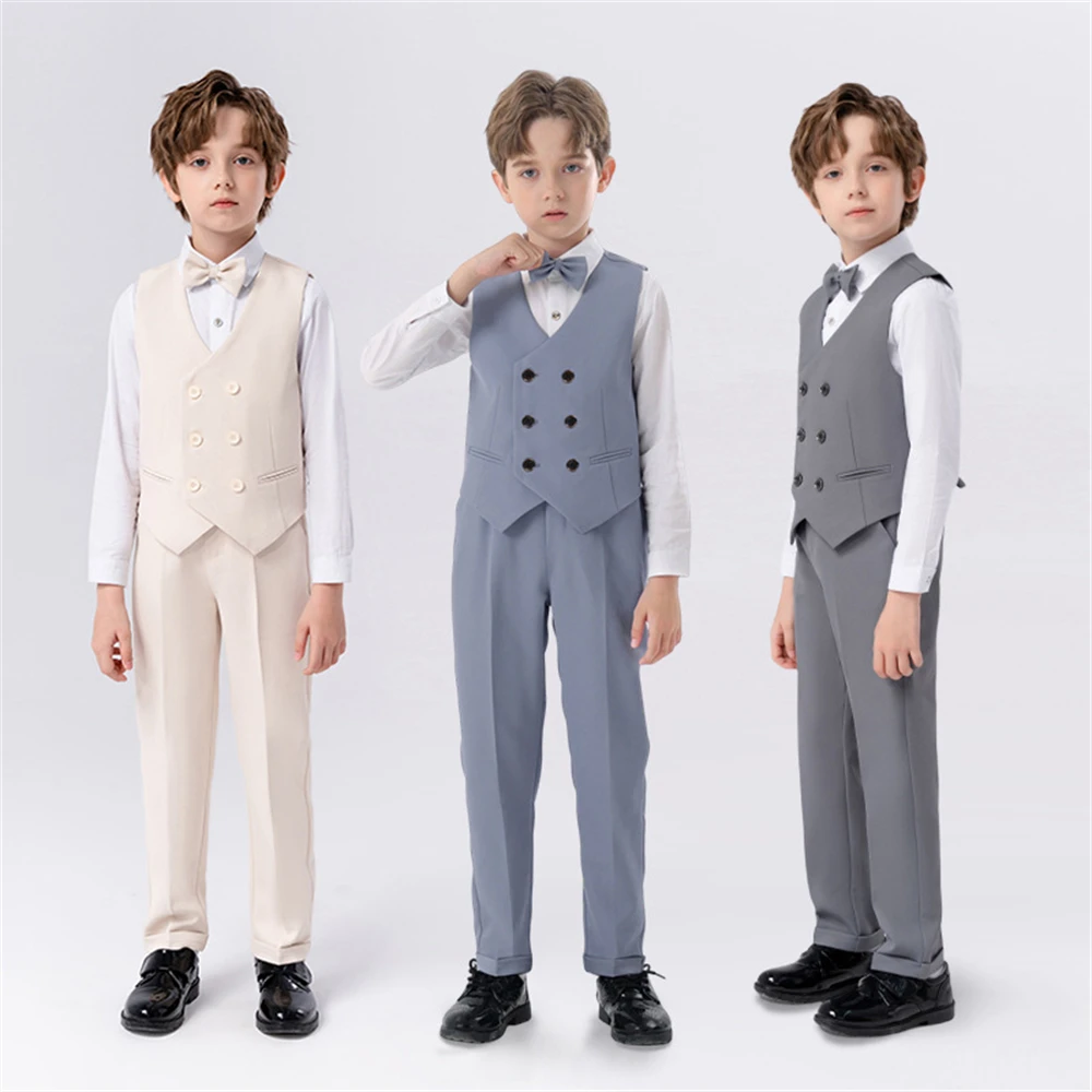 Txjojn Boys Solid Vestcoat Pants Set, Double Breasted Vest Trousers Bow-tie Sets, Children Dresswear for Wedding Party
Txjojn Boys Solid Vestcoat Pants Set, Double Breasted Vest Trousers Bow-tie Sets, Children Dresswear for Wedding Party