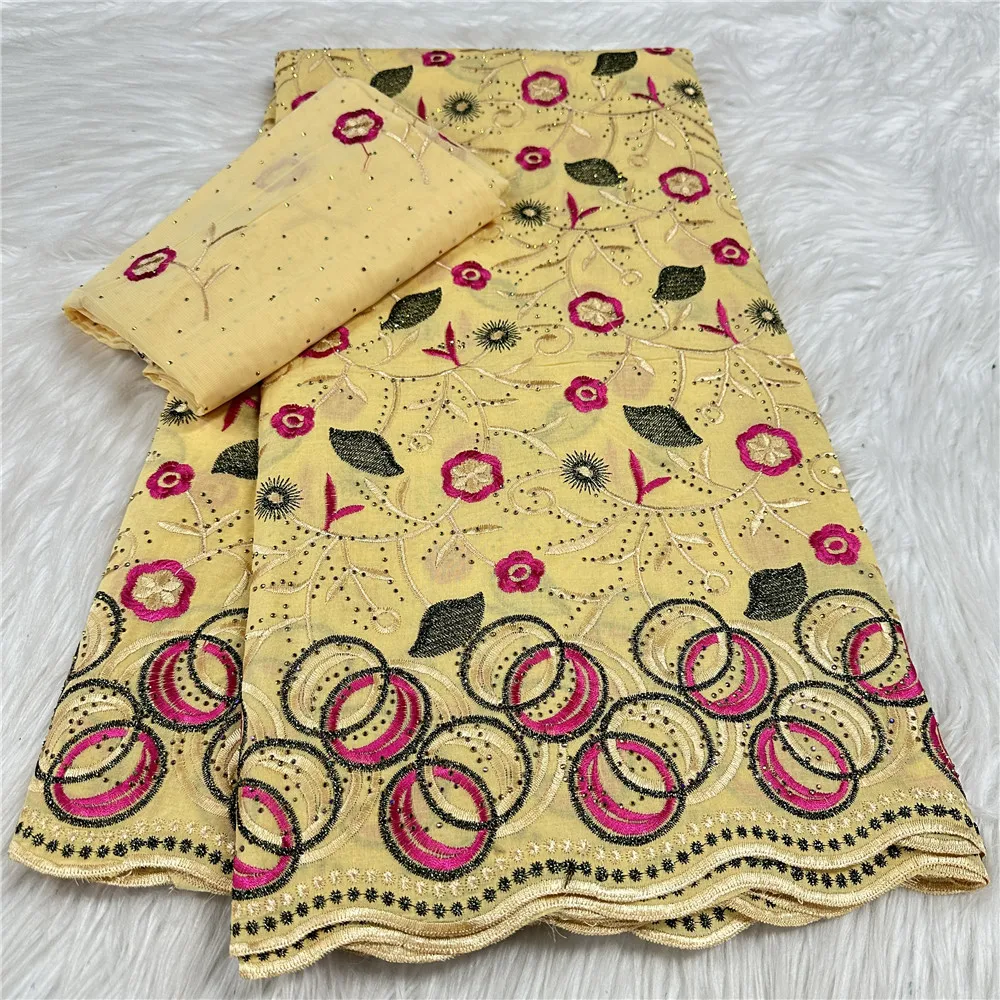 New Swiss Voile Lace African Cotton Lace Fabric with Stones 2025 High Quality Nigerian Cotton Lace for Women Dress Sew 31A23
New Swiss Voile Lace African Cotton Lace Fabric with Stones 2025 High Quality Nigerian Cotton Lace for Women Dress Sew 31A23