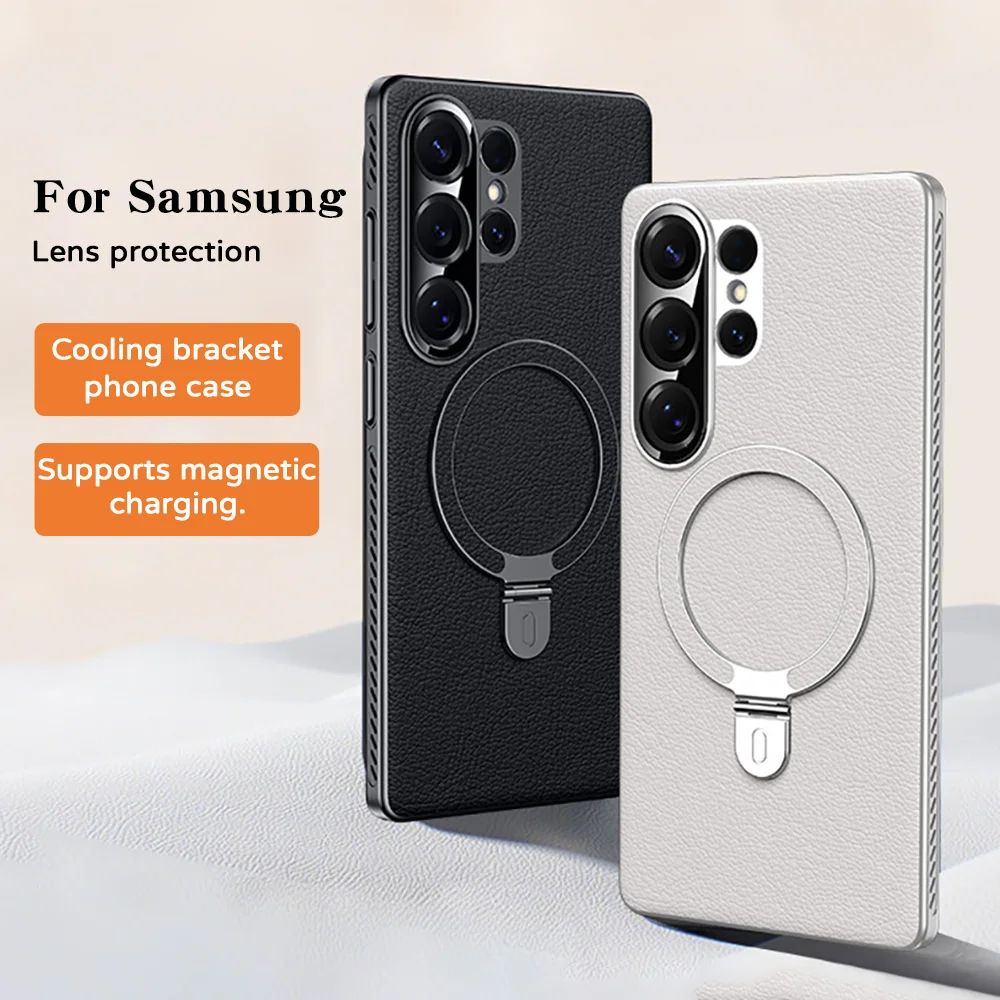 Кожаный чехол с магнитной подставкой для беспроводной зарядки для Samsung Galaxy S26 S25 S24, тонкий защитный чехол для камеры, чехол для телефона Funda
Кожаный чехол с магнитной подставкой для беспроводной зарядки для Samsung Galaxy S26 S25 S24, тонкий защитный чехол для камеры, чехол для телефона Funda