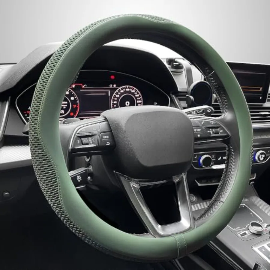 Car Steering Wheel Cover, Universal 15 inch, the Latest Microfiber Leather Breathable Technology Fabric, Non-Slip, Comfortable,
Car Steering Wheel Cover, Universal 15 inch, the Latest Microfiber Leather Breathable Technology Fabric, Non-Slip, Comfortable,