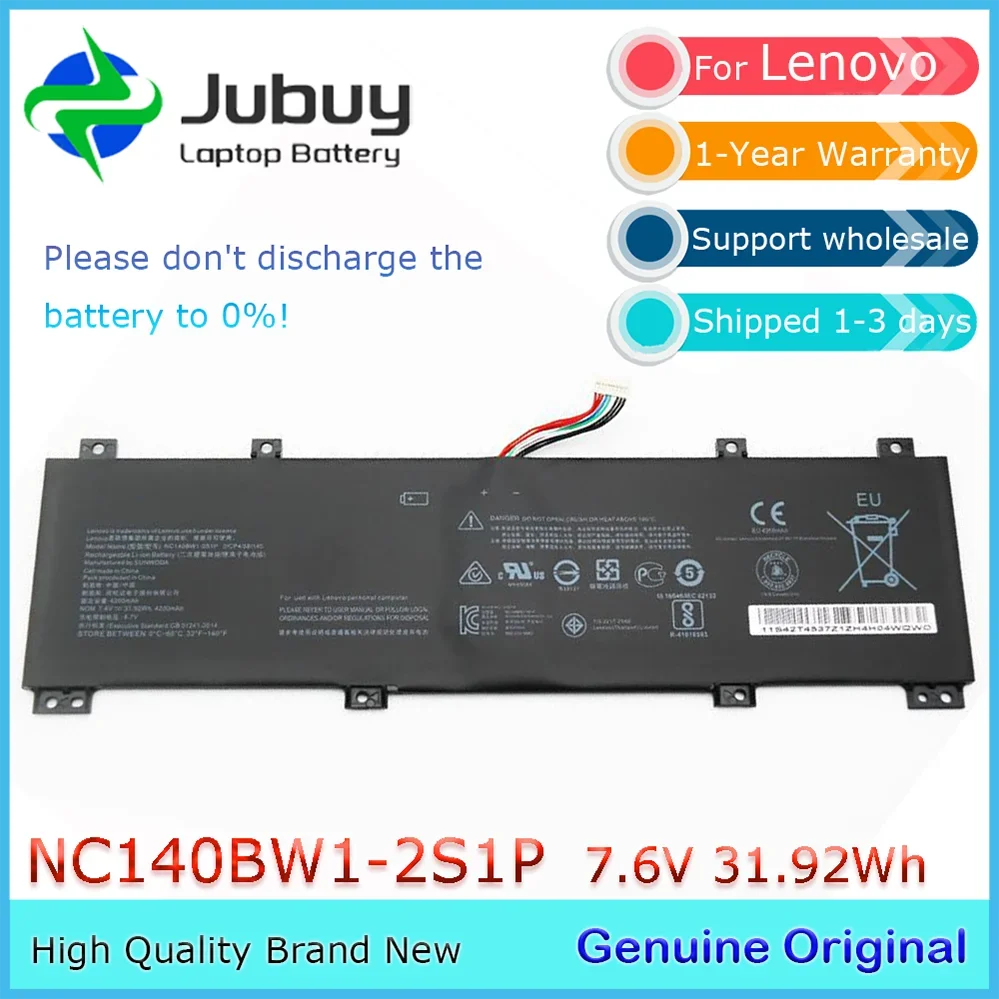 Original 7.6V 31.92Wh NC140BW1-2S1P Notebook Battery for Lenovo IdeaPad 100S-14IBR(80R90051GE) 14" 0813002
Original 7.6V 31.92Wh NC140BW1-2S1P Notebook Battery for Lenovo IdeaPad 100S-14IBR(80R90051GE) 14" 0813002