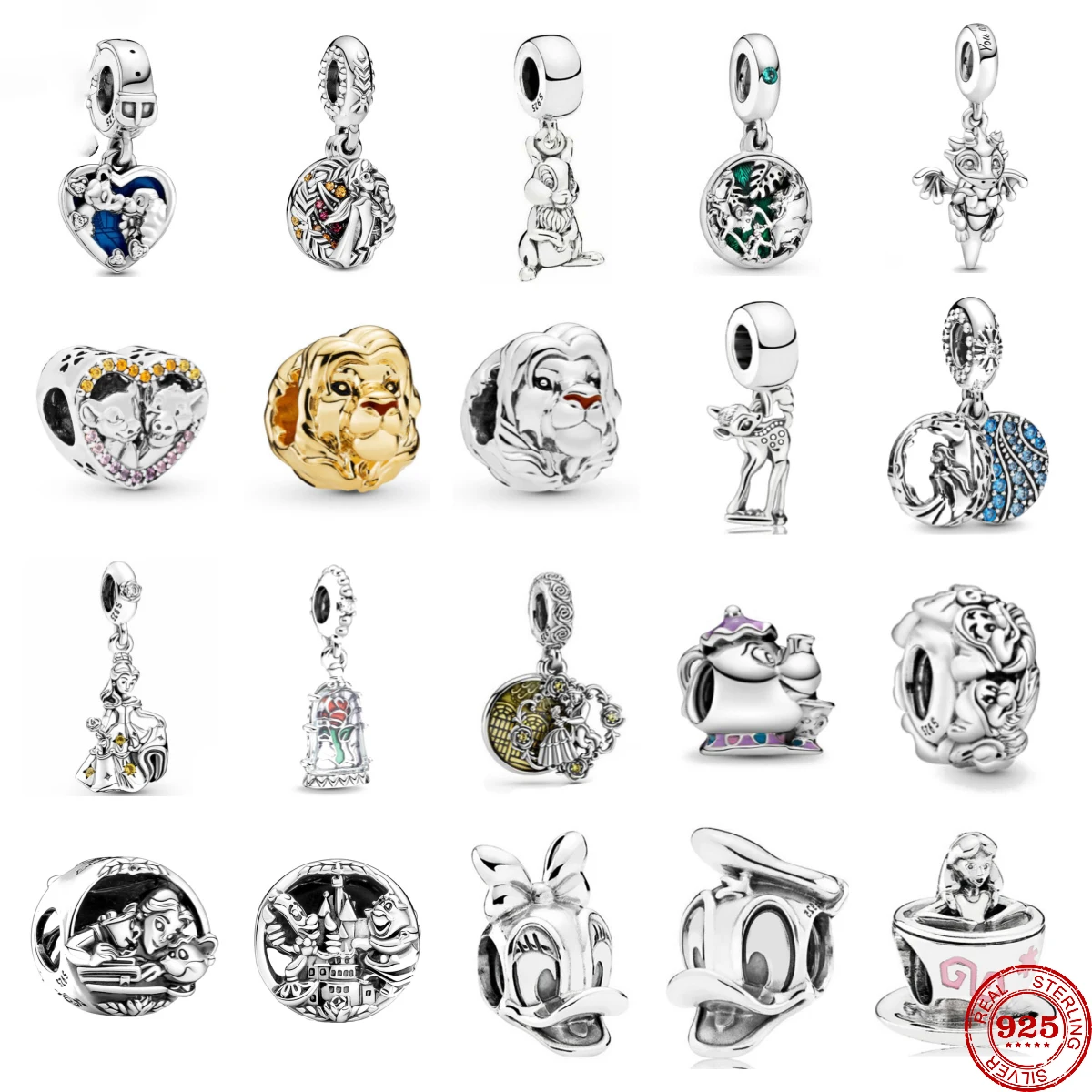 MINISO Disney Lion King Beauty With Beast Donald Duck Charms Beads For Original 925 silver Bracelet Necklace Party Jewelry Gift
MINISO Disney Lion King Beauty With Beast Donald Duck Charms Beads For Original 925 silver Bracelet Necklace Party Jewelry Gift