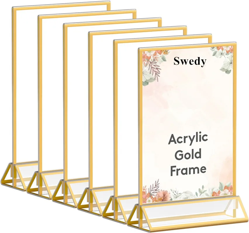 5 PCS 127x178mm Gold Border Acrylic Sign Holder Acrylic Picture Frames Restaurant Wedding Table Menu Recipe Cards Display Stand
5 PCS 127x178mm Gold Border Acrylic Sign Holder Acrylic Picture Frames Restaurant Wedding Table Menu Recipe Cards Display Stand