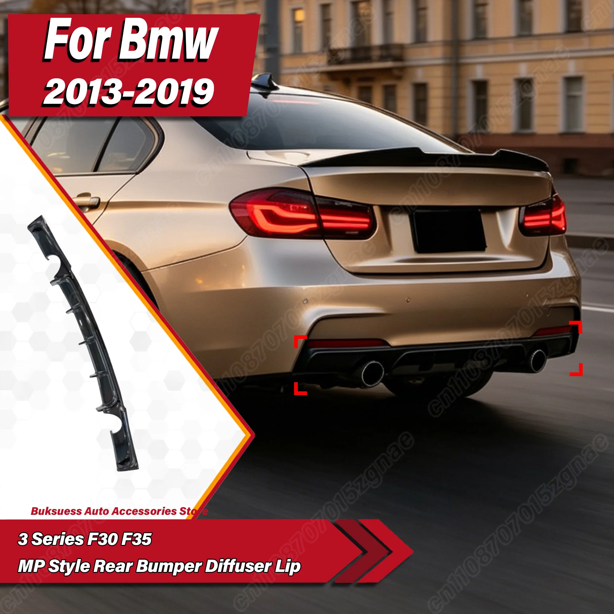 For BMW 3 Series F30 F35 2013 2014 2015 2016 2017 2018 2019 Automobile MP Style Rear Bumper Diffuser Lip Body Modification Kit
For BMW 3 Series F30 F35 2013 2014 2015 2016 2017 2018 2019 Automobile MP Style Rear Bumper Diffuser Lip Body Modification Kit