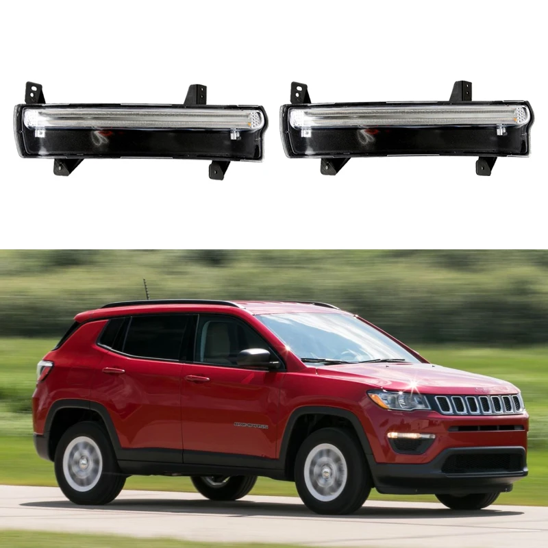 LED DRL Car Daytime Running Light Front Bumper Driving Fog Lamp with Turn Signal Assembly Accessories For Jeep Compass 2017 2018
LED DRL Car Daytime Running Light Front Bumper Driving Fog Lamp with Turn Signal Assembly Accessories For Jeep Compass 2017 2018