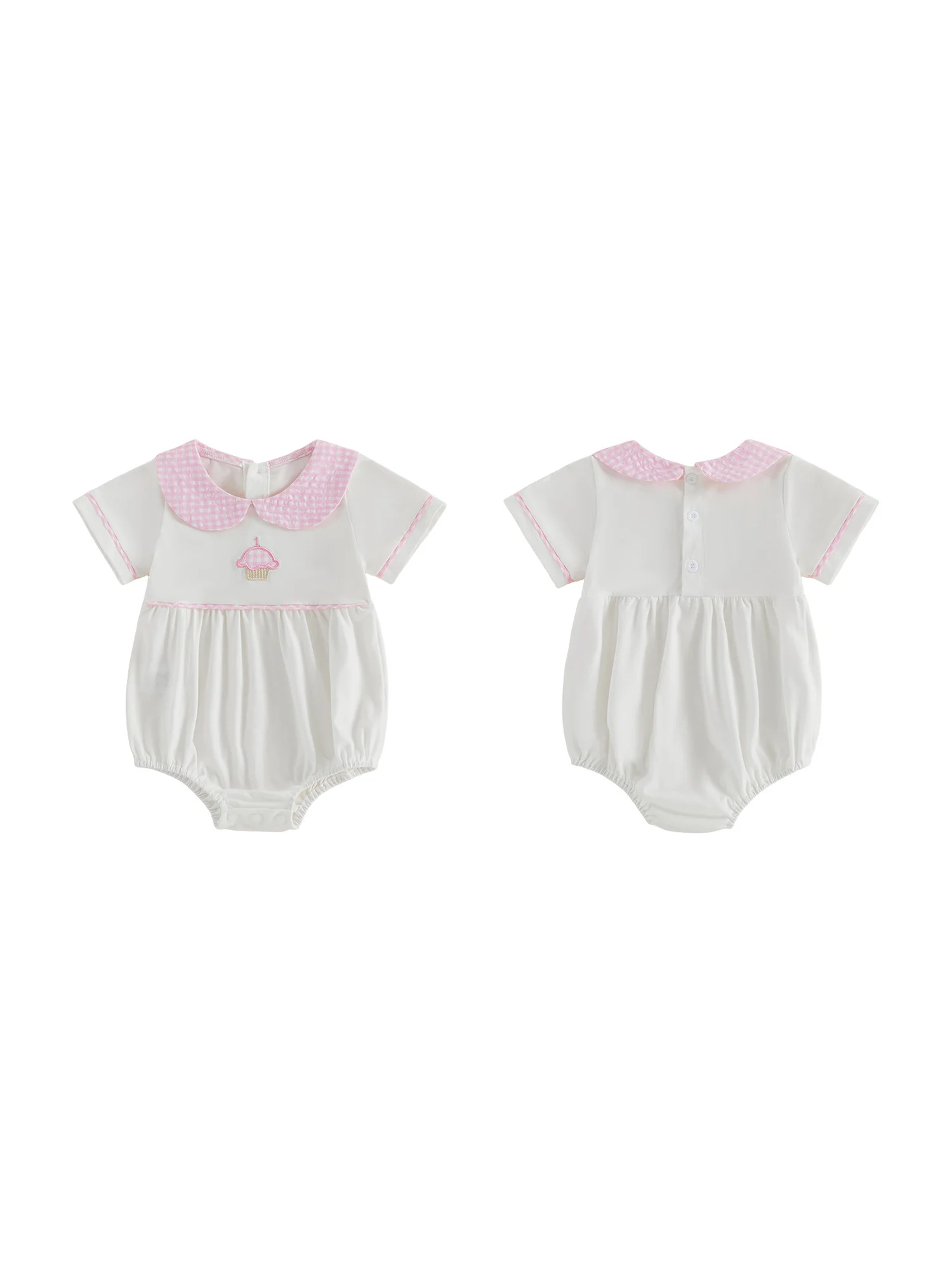 Infant Short Sleeve Jumpsuit with Floral Embroidery and Ruffle Collar for Baby Girls and Boys Cute Summer Romper
Infant Short Sleeve Jumpsuit with Floral Embroidery and Ruffle Collar for Baby Girls and Boys Cute Summer Romper