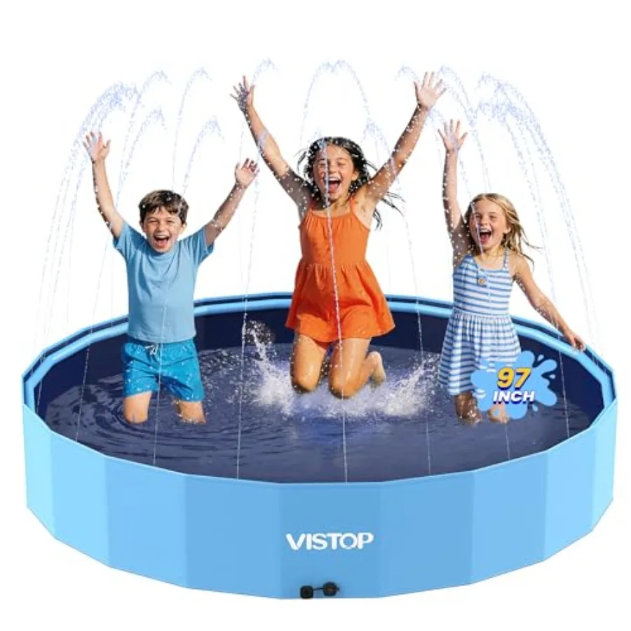 97" Foldable Dog Pool with Sprinkler Large Hard Shell Pet Swimming Pool Non-Slip Collapsible Kiddie Pool for Backyard Outdoor S
97" Foldable Dog Pool with Sprinkler Large Hard Shell Pet Swimming Pool Non-Slip Collapsible Kiddie Pool for Backyard Outdoor S
