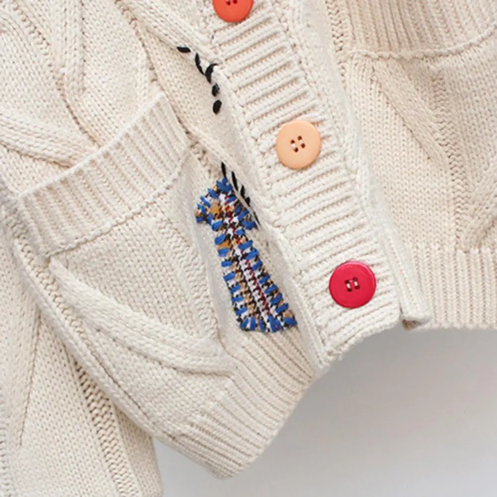 Trendy Windproof Sweater Coat Pockets Autumn Winter Embroidery Letter Pattern Buttons Placket Sweater Cardigan Anti-freeze
Trendy Windproof Sweater Coat Pockets Autumn Winter Embroidery Letter Pattern Buttons Placket Sweater Cardigan Anti-freeze