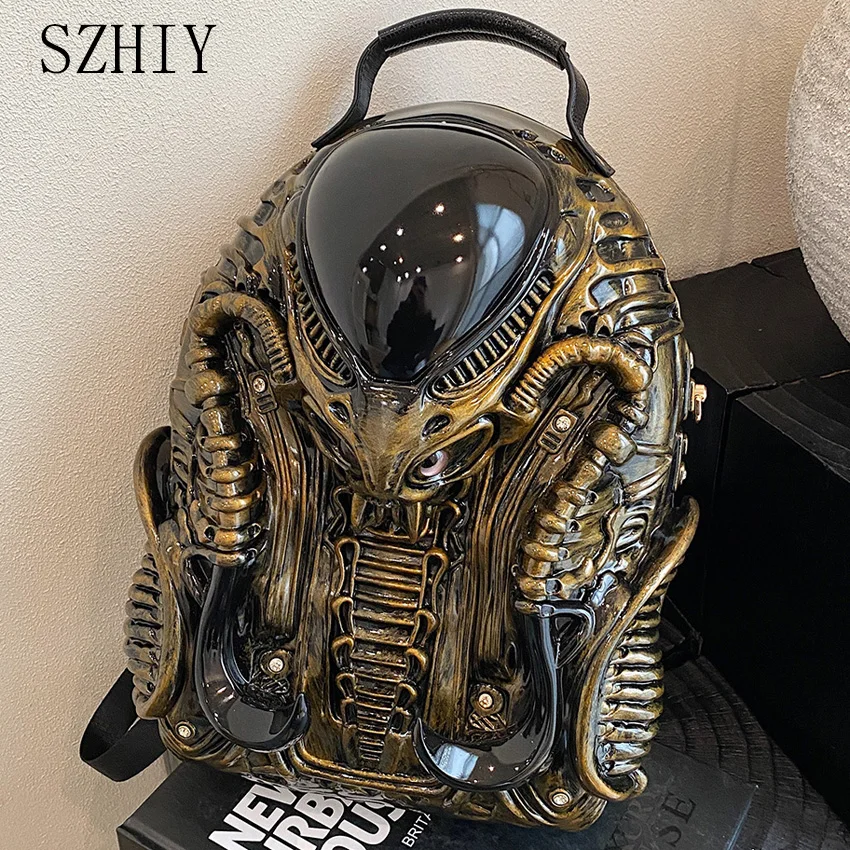 Fashionable and Unique Shaped Backpack Designer Cool Backpack Retro Warrior Street Punk Style Unisex Luxury Pack Big Black Bag
Fashionable and Unique Shaped Backpack Designer Cool Backpack Retro Warrior Street Punk Style Unisex Luxury Pack Big Black Bag