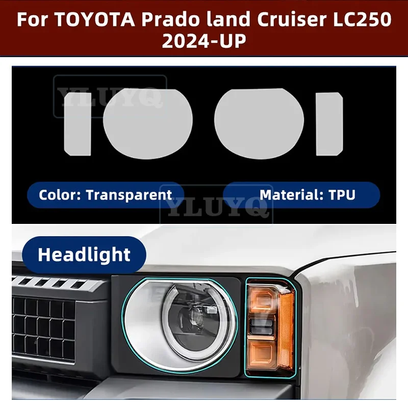 For TOYOTA Prado Land Cruiser LC250 2024 2025 Car Headlight Protective Cover Film Front Light Transparent TPU Headlamp Sticker
For TOYOTA Prado Land Cruiser LC250 2024 2025 Car Headlight Protective Cover Film Front Light Transparent TPU Headlamp Sticker