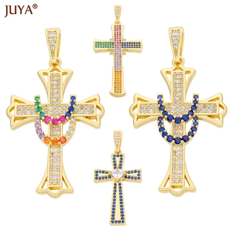 JUYA 14K Plated Gold Charm Luxury Micro Pave Zircon Cross Pendants For Jewelry Making DIY Wedding Necklaces Accessories
JUYA 14K Plated Gold Charm Luxury Micro Pave Zircon Cross Pendants For Jewelry Making DIY Wedding Necklaces Accessories