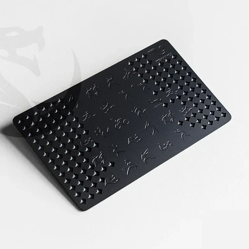 Изготовленная на заказ персонализированная матовая черная отделка с лазерной гравировкой, прочная металлическая карта из алюминиевого сплава
Изготовленная на заказ персонализированная матовая черная отделка с лазерной гравировкой, прочная металлическая карта из алюминиевого сплава