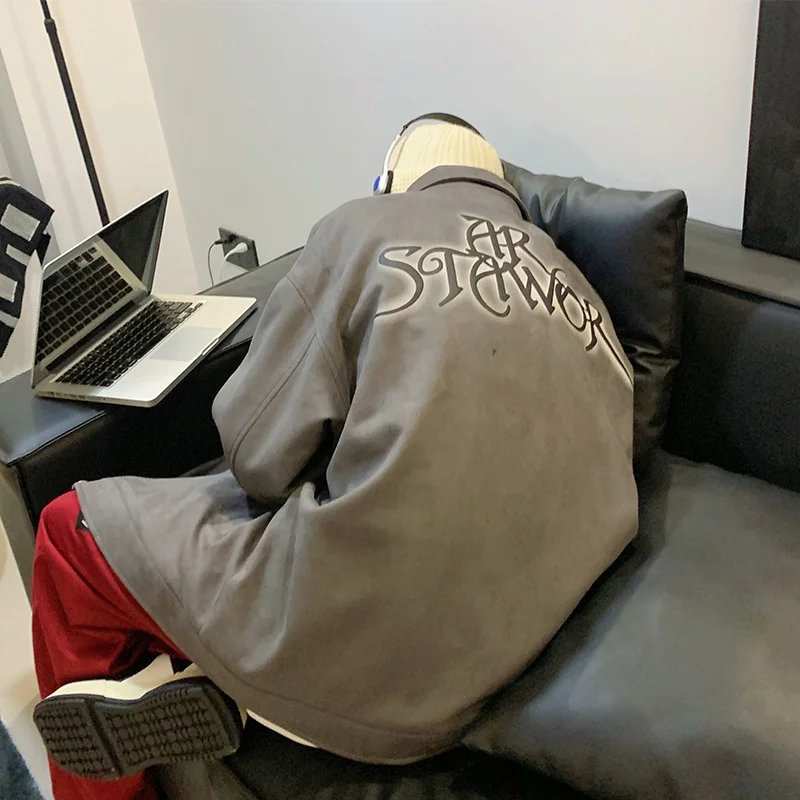 Мужская замшевая бейсбольная куртка оверсайз, модная, весенне-осенняя, повседневная, на молнии, свободного кроя
Мужская замшевая бейсбольная куртка оверсайз, модная, весенне-осенняя, повседневная, на молнии, свободного кроя