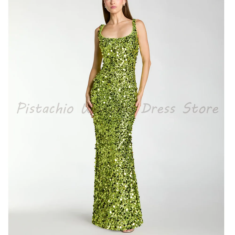 Lime Green Sequin Mermaid Evening Dress 2026 Luxury Square Neck Sleeveless Bodycon Formal Prom Gown For Women
Lime Green Sequin Mermaid Evening Dress 2026 Luxury Square Neck Sleeveless Bodycon Formal Prom Gown For Women