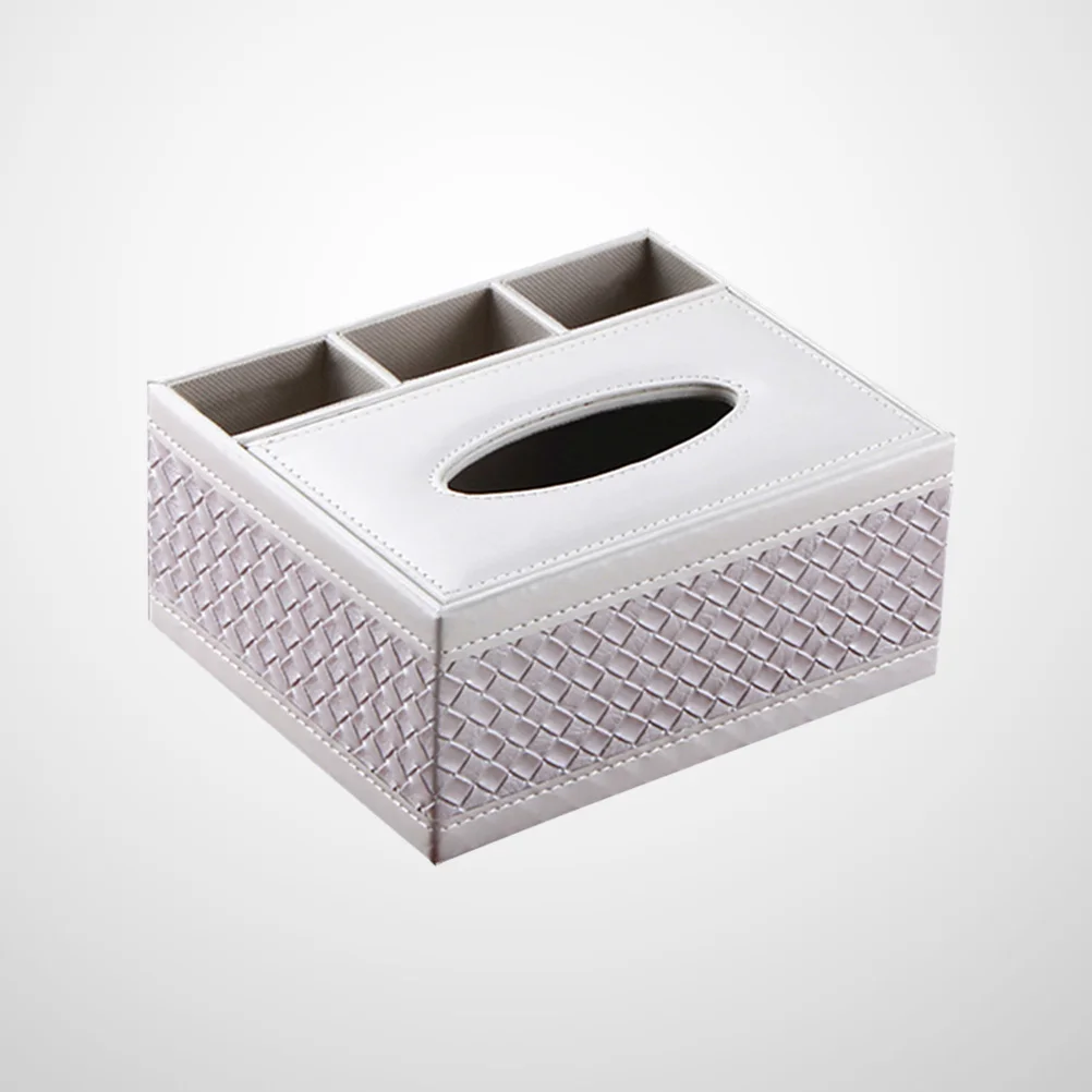 Multifunction Tissue Box Desktop Organizer Pens Holder Sundries Container for Home Office (White Woven Pattern)
Multifunction Tissue Box Desktop Organizer Pens Holder Sundries Container for Home Office (White Woven Pattern)