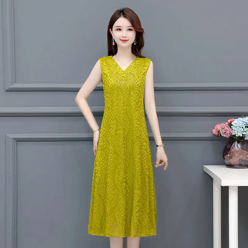 Elegant V-Neck Spliced Solid Color Prom Dresses Women's Clothing 2025 Summer New Loose Office Lady Sleeveless Dress
Elegant V-Neck Spliced Solid Color Prom Dresses Women's Clothing 2025 Summer New Loose Office Lady Sleeveless Dress