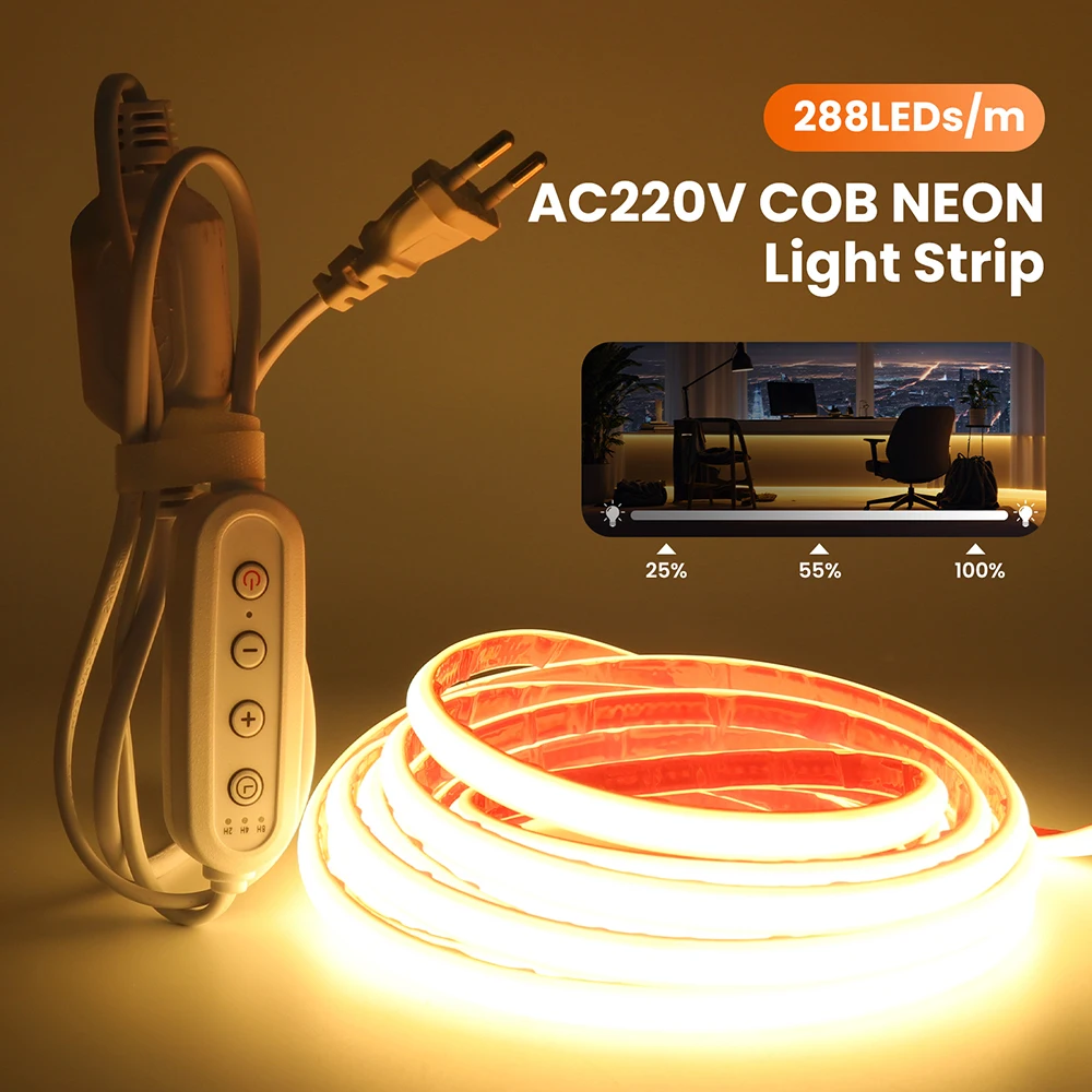 Светодиодная лента COB 220В 3000K 4000K 6000K, самоклеящаяся, с диммером и блоком питания, 288 светодиодов, линейное освещение, гибкая силиконовая лампа
Светодиодная лента COB 220В 3000K 4000K 6000K, самоклеящаяся, с диммером и блоком питания, 288 светодиодов, линейное освещение, гибкая силиконовая лампа
