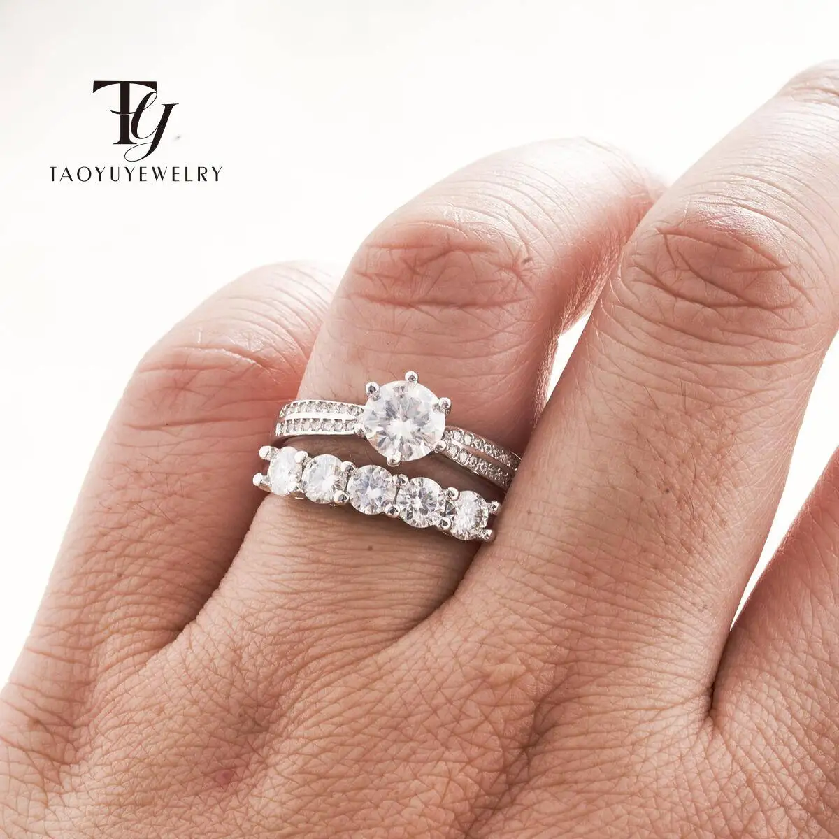 Hot 925 Sterling Silver Multi-layer Ring Combination 2.5CT D Color Moissanite Elegant Women Ring Set With Certificate Fairy Ring
Hot 925 Sterling Silver Multi-layer Ring Combination 2.5CT D Color Moissanite Elegant Women Ring Set With Certificate Fairy Ring