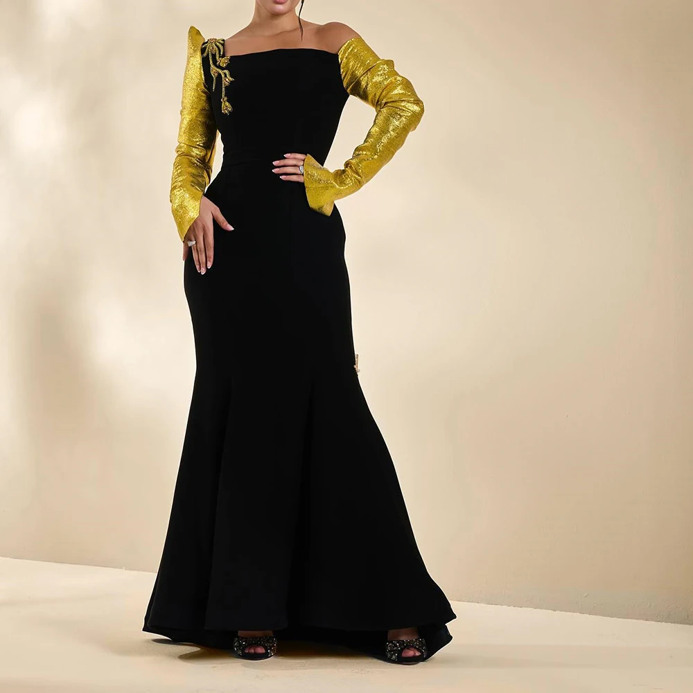 Customized Fashion Off the Shoulder Jersey Evening Dresses Exquisite Long Sleeves Straight Floor Length Bespoke Occasion Gowns
Customized Fashion Off the Shoulder Jersey Evening Dresses Exquisite Long Sleeves Straight Floor Length Bespoke Occasion Gowns