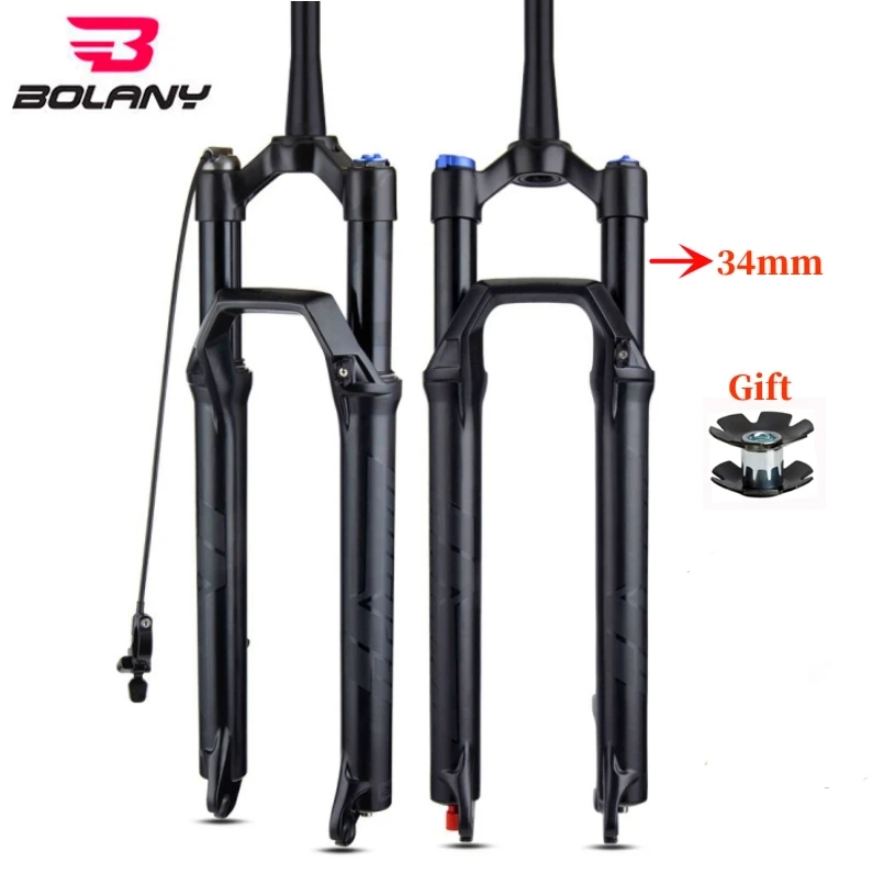 BOLANY 27.5 29 Inch Mountain Bike Suspension Fork 120mm Travel Straight/Tapered Bicycle Air Fork Rebound Adjustment 34mm Tube
BOLANY 27.5 29 Inch Mountain Bike Suspension Fork 120mm Travel Straight/Tapered Bicycle Air Fork Rebound Adjustment 34mm Tube