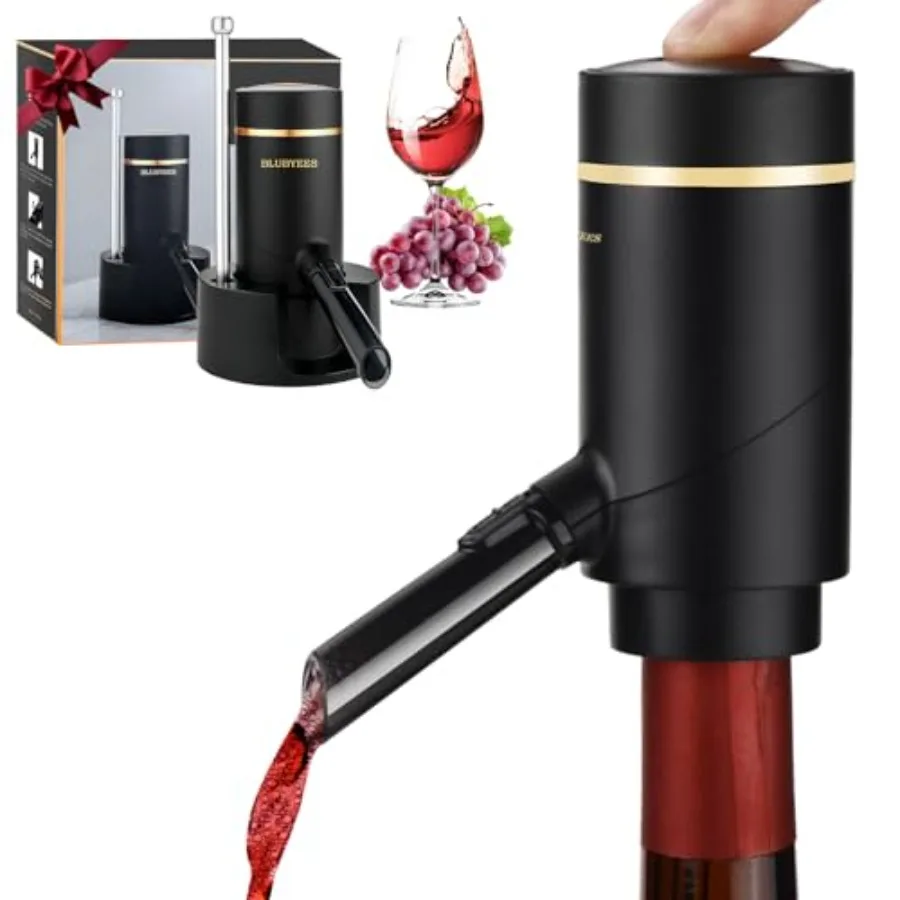 3-in-1 Electric Wine Aerator Decanter Set with Stand Base - Automatic Pump Dispenser Retractable Tube and Built-in Pourer Ideal
3-in-1 Electric Wine Aerator Decanter Set with Stand Base - Automatic Pump Dispenser Retractable Tube and Built-in Pourer Ideal