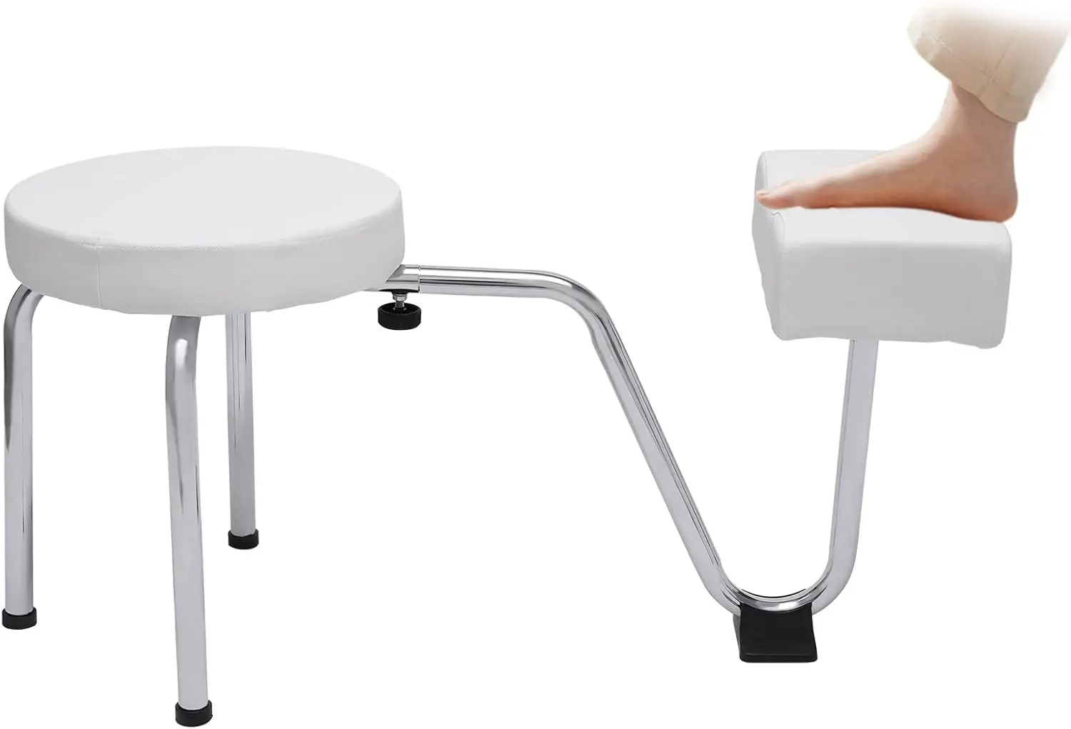 Professional Nail Tech Pedicure Stool (White&Silver) - 22LBS Load&Groove Design, Comfortable Padding&Easy to Clean, Lightweight
Professional Nail Tech Pedicure Stool (White&Silver) - 22LBS Load&Groove Design, Comfortable Padding&Easy to Clean, Lightweight