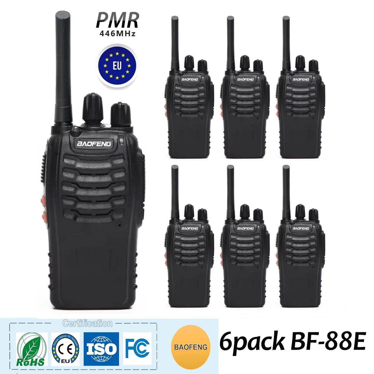 6PACK MERODITH Walkie Talkie Baofeng 88E Two way Radio Long range Wireless set radio uhf communicator 400-470MHz 16CH radio
6PACK MERODITH Walkie Talkie Baofeng 88E Two way Radio Long range Wireless set radio uhf communicator 400-470MHz 16CH radio