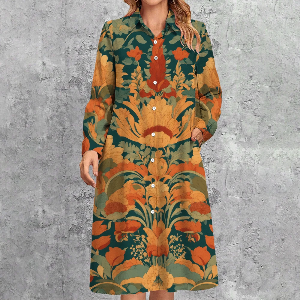 High-End Vintage Floral Print Blouse Dress 2024 Women's Clothing Casual Loose Ladies Long Sleeve Pocket Dress Streetwear Dresses
High-End Vintage Floral Print Blouse Dress 2024 Women's Clothing Casual Loose Ladies Long Sleeve Pocket Dress Streetwear Dresses