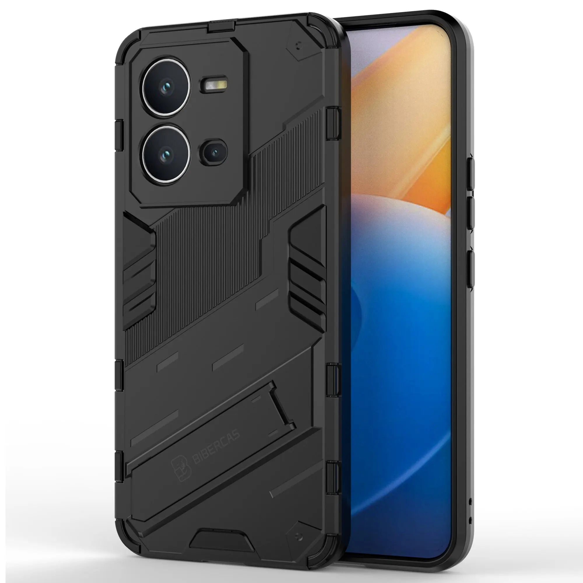 Hard PC + Soft TPU Anti-drop Case for vivo V25 5G, Kickstand Cell Phone Shockproof Cover - Black
Hard PC + Soft TPU Anti-drop Case for vivo V25 5G, Kickstand Cell Phone Shockproof Cover - Black