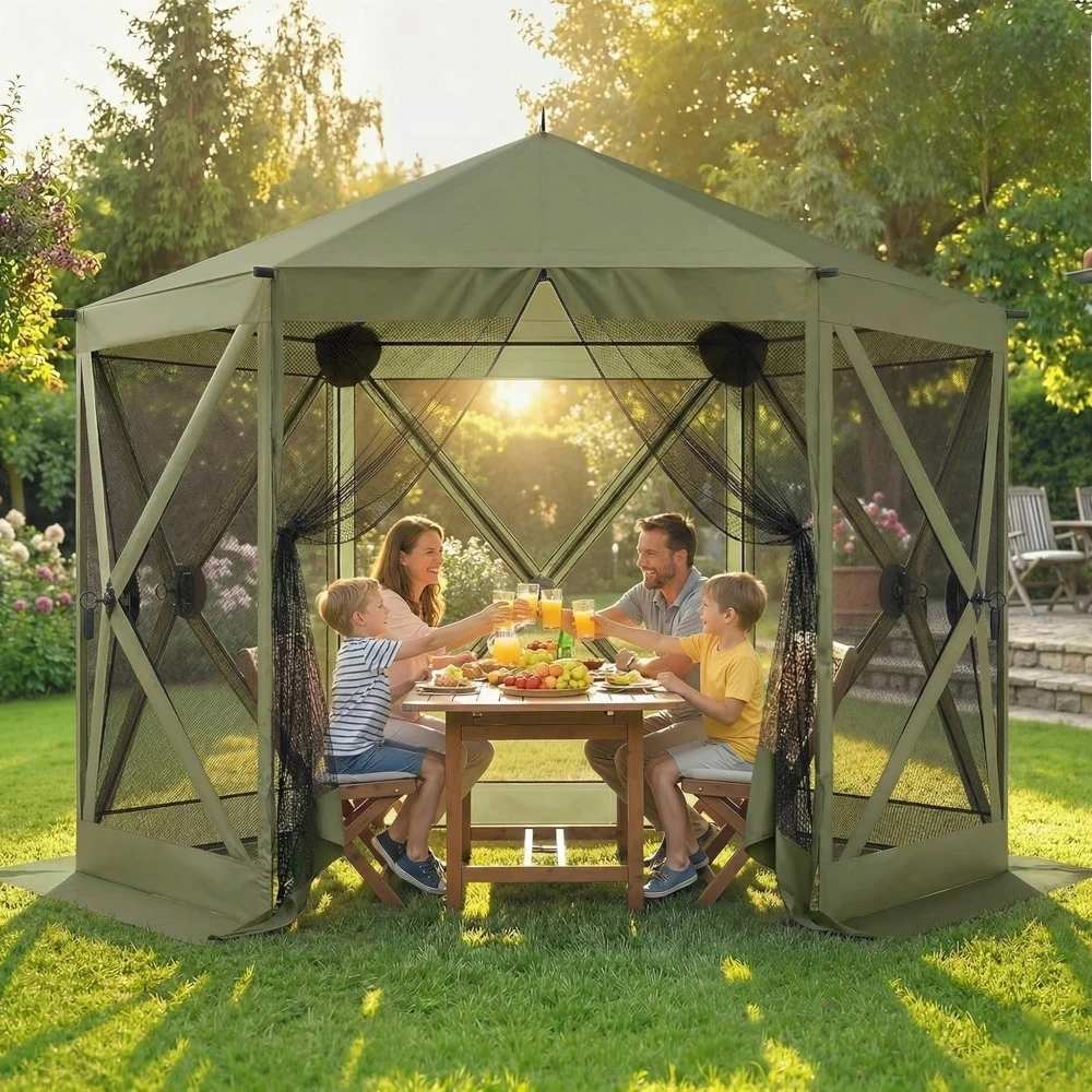 10 x 11 ft Pop Up Gazebo Screen Tent, Outdoor Portable Instant Camping Canopy Screen House Sun Shelter, Customized
10 x 11 ft Pop Up Gazebo Screen Tent, Outdoor Portable Instant Camping Canopy Screen House Sun Shelter, Customized