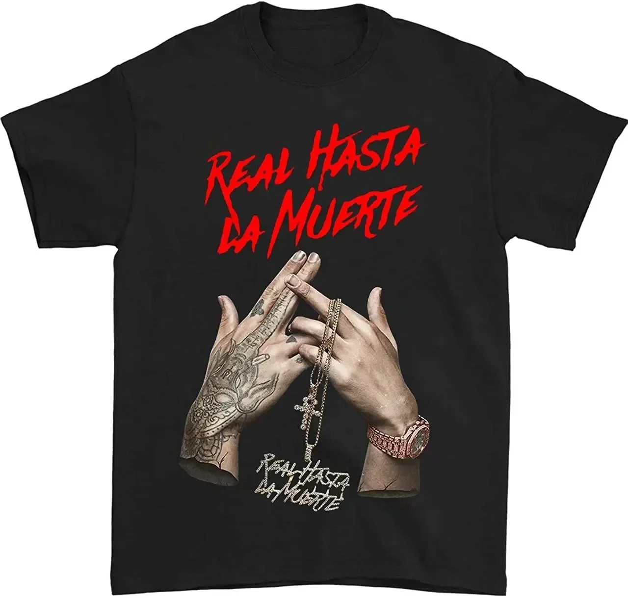 Real Hasta La Muerte Rapper Anuel Fashionable T Shirt. Short Sleeve 100% Cotton Casual T-shirts Loose Top Size S-3XL
Real Hasta La Muerte Rapper Anuel Fashionable T Shirt. Short Sleeve 100% Cotton Casual T-shirts Loose Top Size S-3XL
