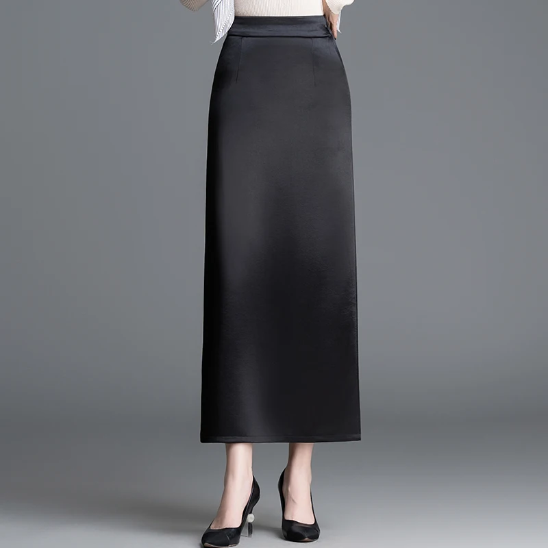Elegant High Waist Straight Skirt Women's Black Acetate Satin Wrap around Skirt Autumn New Style Draping High Quality Half Le...
Elegant High Waist Straight Skirt Women's Black Acetate Satin Wrap around Skirt Autumn New Style Draping High Quality Half Le...