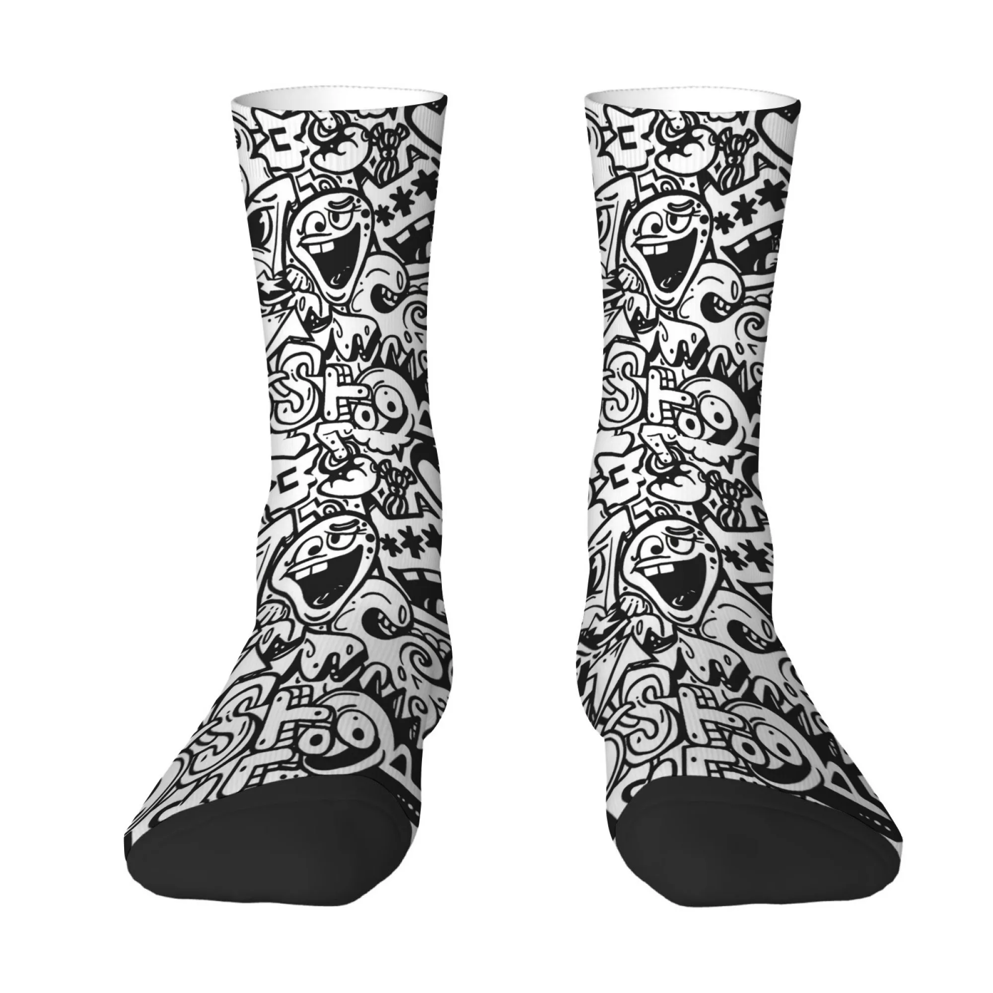 Fun Cartoon Black White Monster Print Men's Socks Soft Non-slip Skin-friendly Socks Hip-hop Harajuku Retro Quirky Happy Socks
Fun Cartoon Black White Monster Print Men's Socks Soft Non-slip Skin-friendly Socks Hip-hop Harajuku Retro Quirky Happy Socks