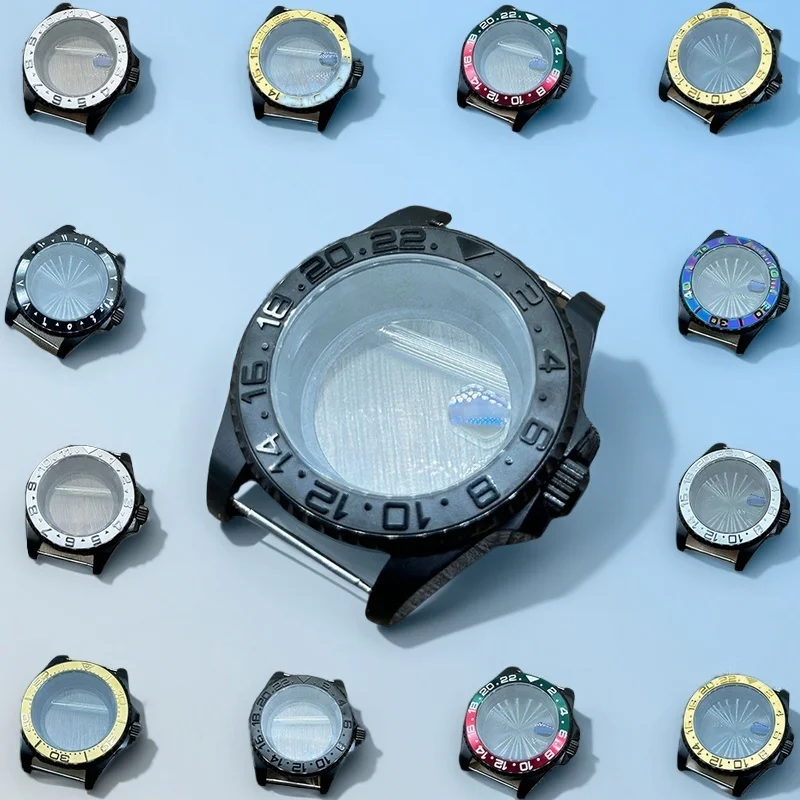 New Black Grey 40MM GMT Watch Case with Ceramic Insert - Compatible with NH34 NH35 NH36 NH38 Movement and Solid Bottom Cover
New Black Grey 40MM GMT Watch Case with Ceramic Insert - Compatible with NH34 NH35 NH36 NH38 Movement and Solid Bottom Cover