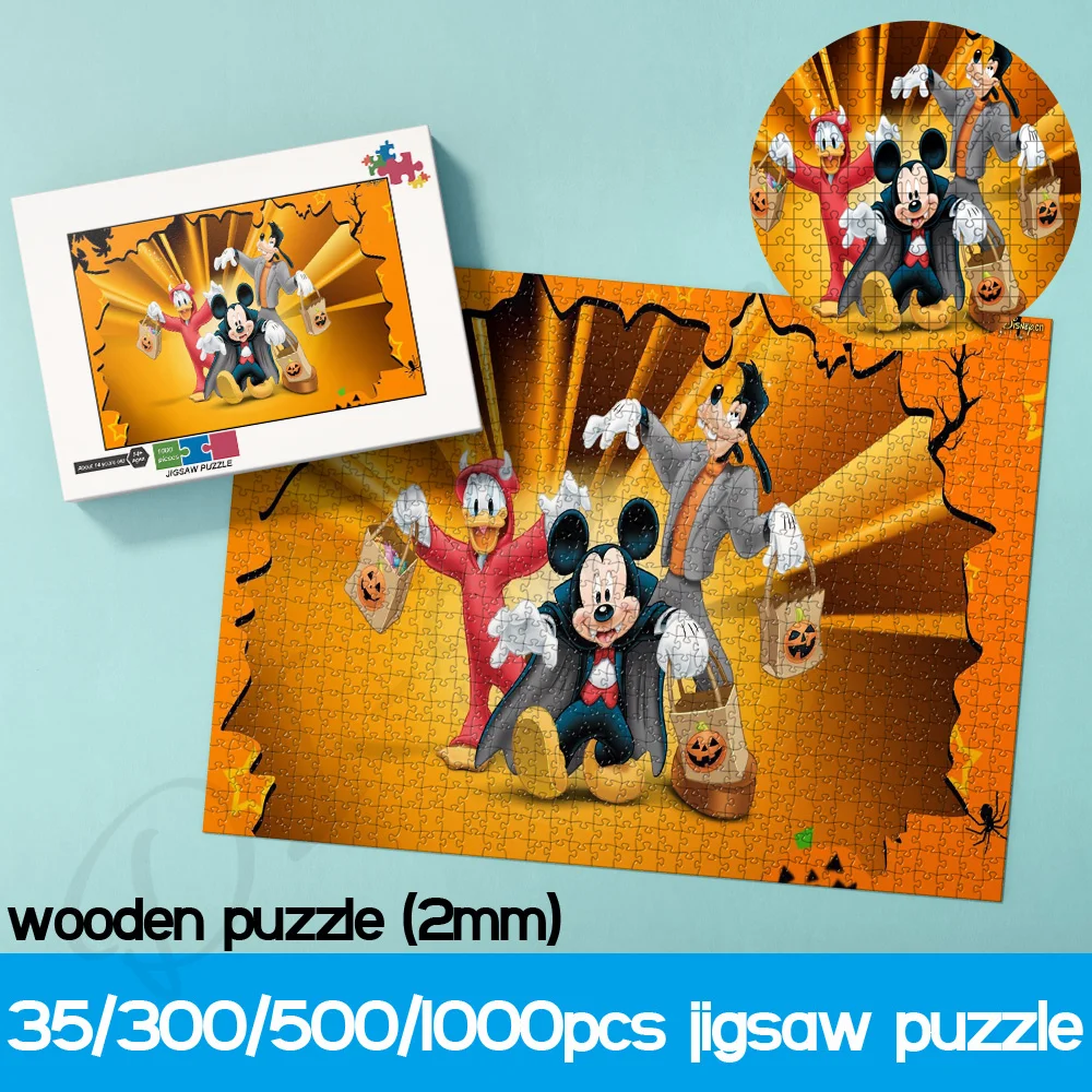 Пазлы из мультфильма Disney для детей, Хэллоуин, Микки Маус, Дональд Дак и гофи, Классические персонажи, пазлы из 1000 частей в деревянной коробке
Пазлы из мультфильма Disney для детей, Хэллоуин, Микки Маус, Дональд Дак и гофи, Классические персонажи, пазлы из 1000 частей в деревянной коробке