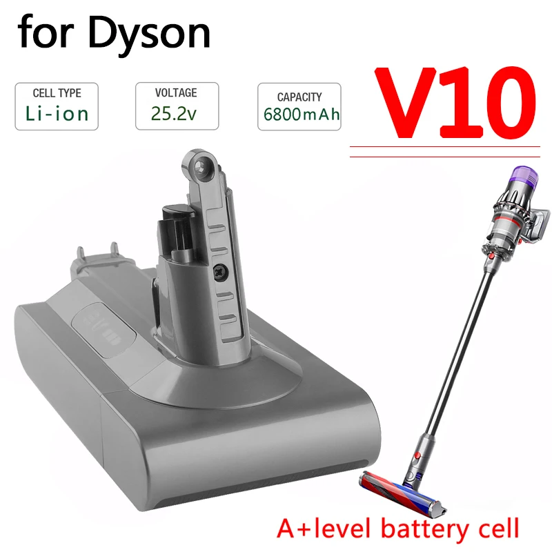 For Dyson V10 replacement battery, Compatible Models V10 Motorhead Absolute Fluffy Cyclone SV12 battery, 6800mAh 100Wh
For Dyson V10 replacement battery, Compatible Models V10 Motorhead Absolute Fluffy Cyclone SV12 battery, 6800mAh 100Wh
