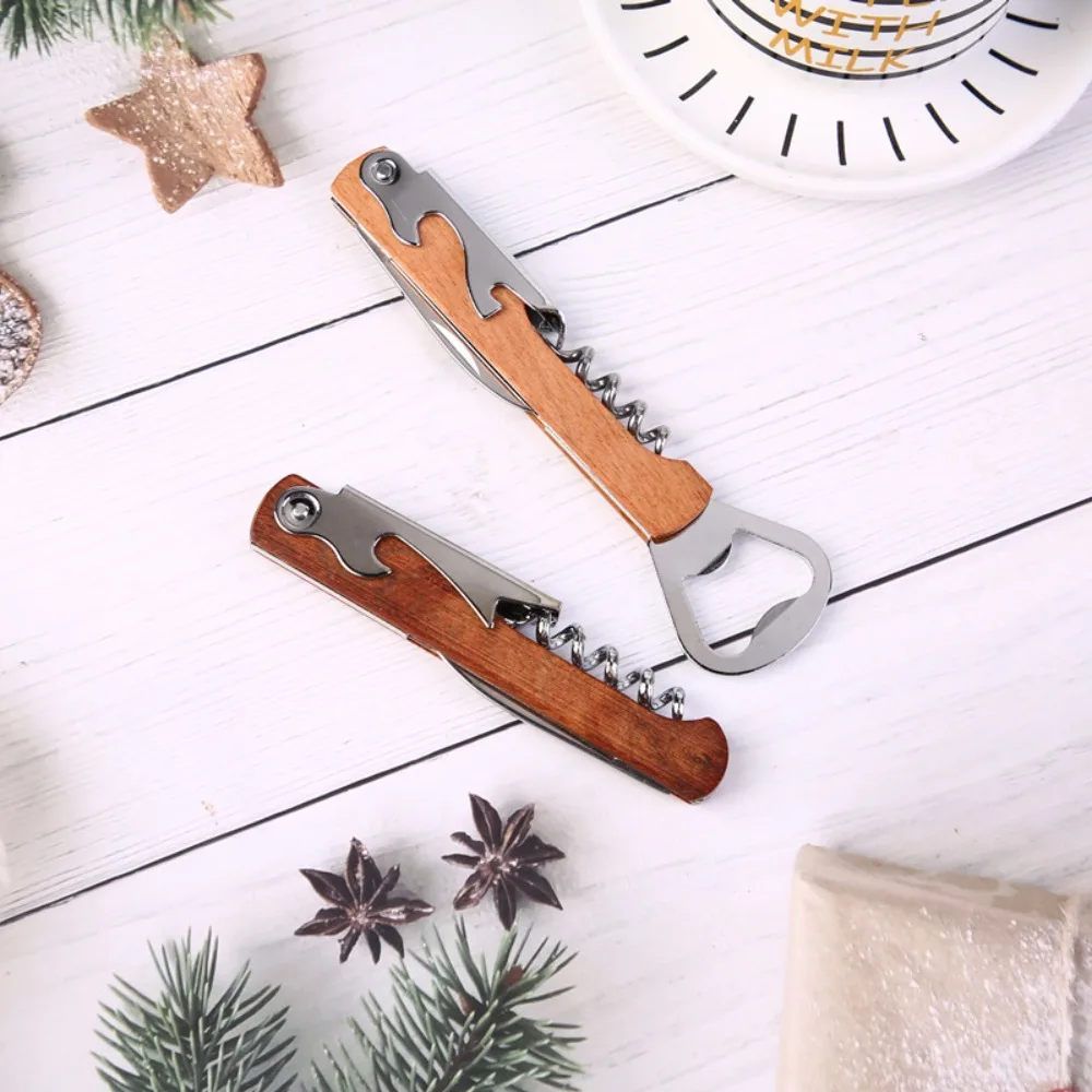 2PCS Convenient Wooden Handle Wine Bottle Opener 4 in 1 Personalize Beer Cap Openers Stainless Steel Beer Bottle Opener Waiters
2PCS Convenient Wooden Handle Wine Bottle Opener 4 in 1 Personalize Beer Cap Openers Stainless Steel Beer Bottle Opener Waiters